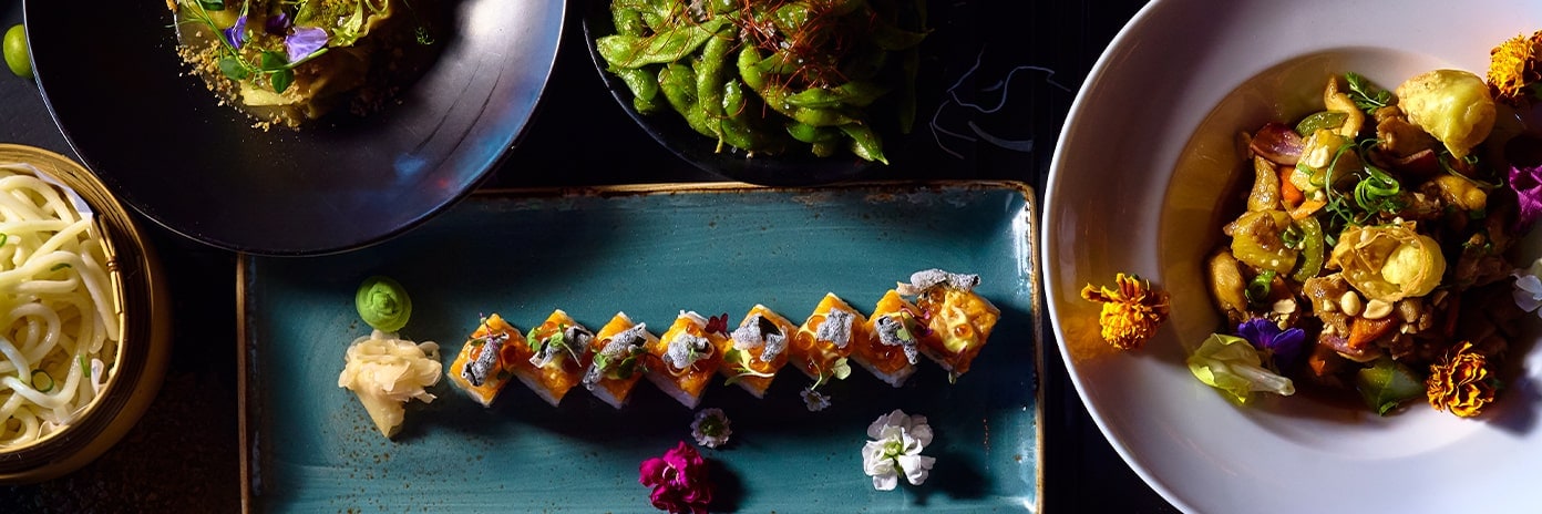 Plat de la cuisine fusion sur une table