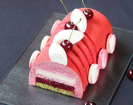 Bûche aux fruits rouge