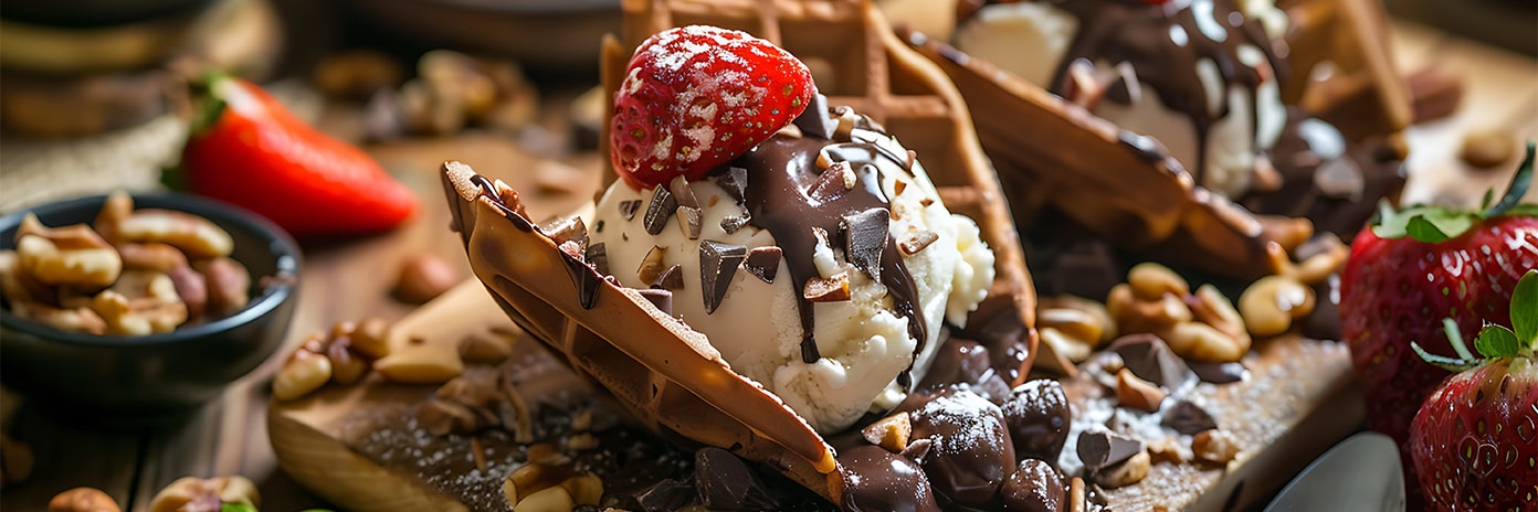 Gâteau sucré dans un fast food