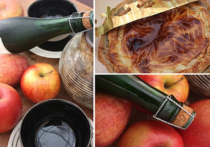 Bouteille de cidre et galette des rois