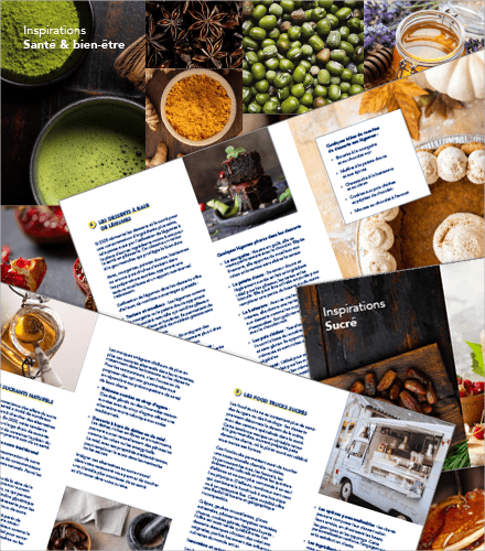 Montage des pages du guide des tendances restauration 2025