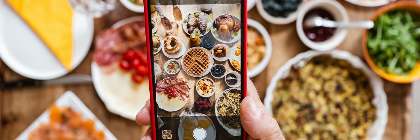 Photos de plat avec smartphone pour Tik Tok