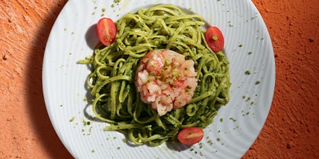 Recette de chef - Linguine di pistacchio e gamberi