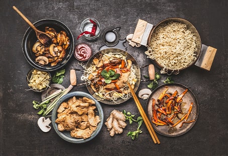 Plats et ingrédients asiatiques typiques