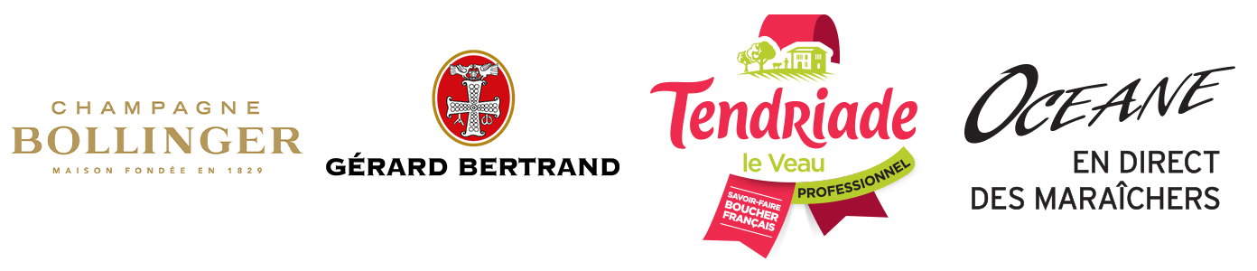 Logos partenaire Meilleure Brigade de France 2025 : Bollinger – Gerard Bertrand – Tendriade - Oceane