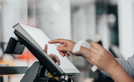 La caisse enregistreuse d'un restaurant