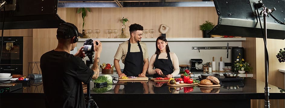 Tournage vidéo pour les réseaux sociaux d’un restaurant