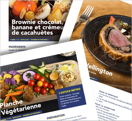 Pages du guide METRO - Recettes restauration à table