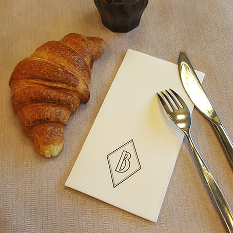 Serviette avec logo réalisée par Trader d’Images