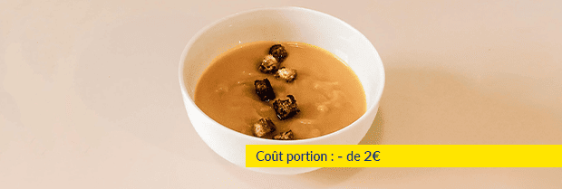 Recette de chef - Crème de butternut et croûtons