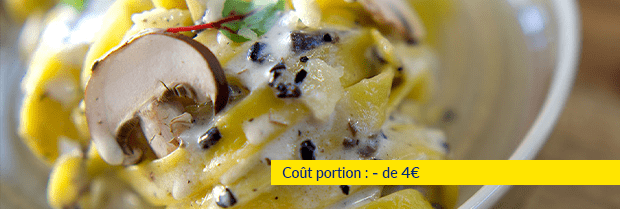 Recette de chef - Fettuccine à la crème de tartufata et burratina