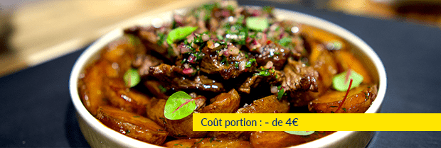 Recette de chef - Finger de bavette et pommes de terre au jus