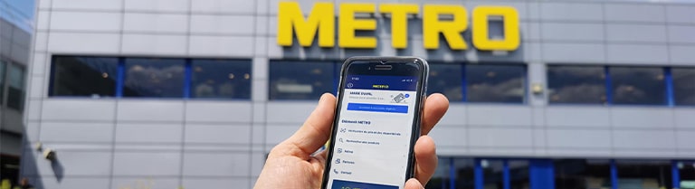 App METRO affichée dans un smartphone