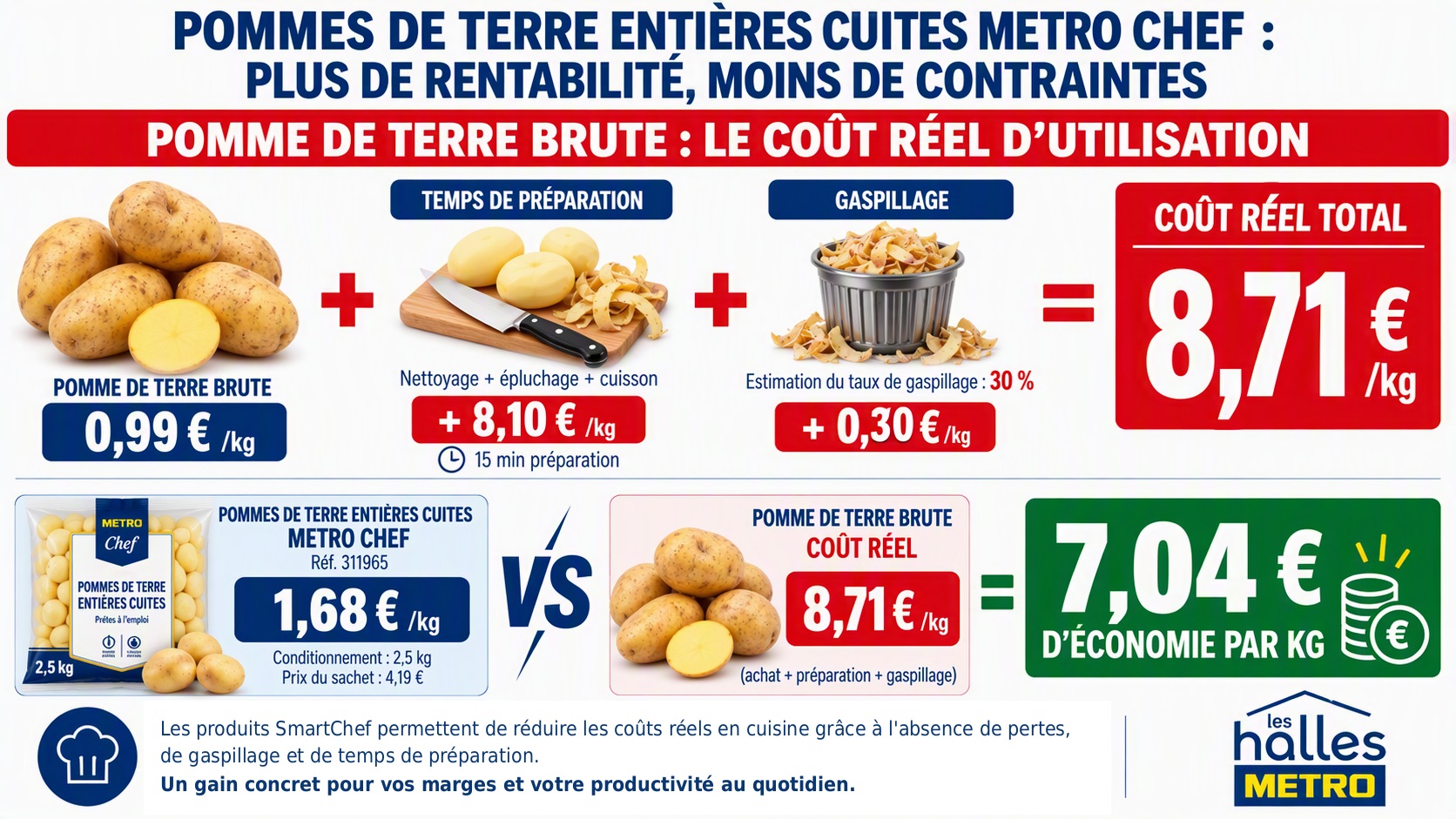 Infographie pommes de terre entières cuites METRO Chef