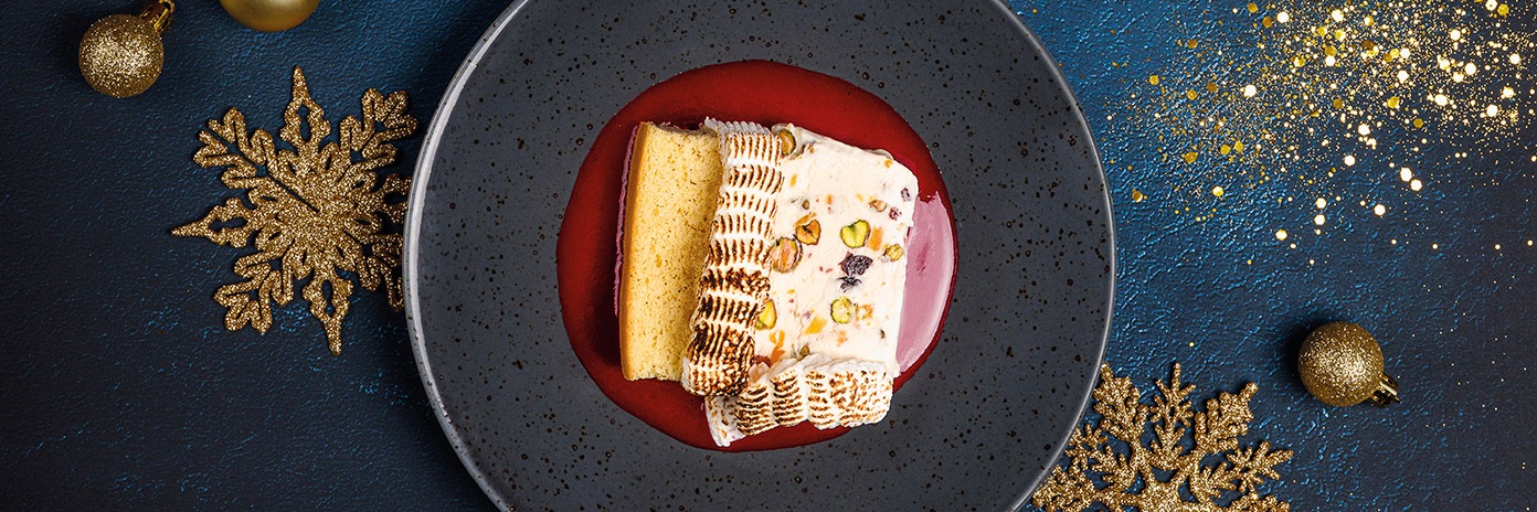 Recette de dessert - Nougat glacé façon omelette norvégienne