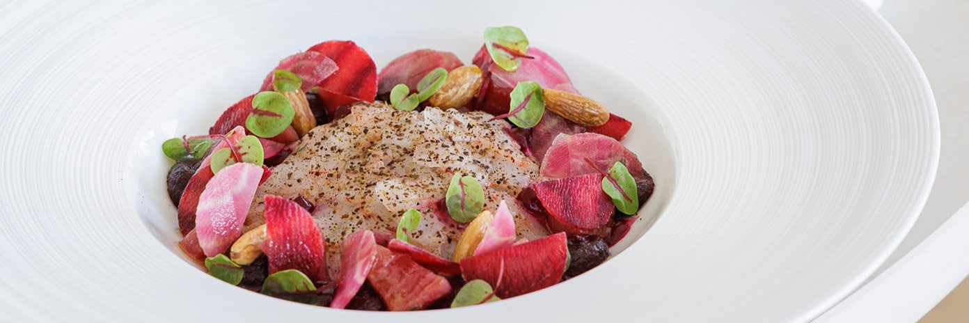 Recette de chef – Crevette rose sauvage et betterave – Coline Faulquier