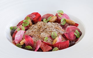 Recette de chef – Crevette rose sauvage et betterave – Coline Faulquier