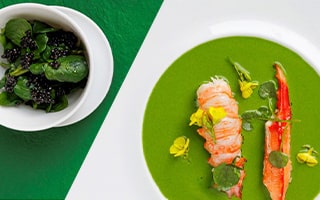 Recette de chef – Langoustine cresson caviar – Toshitaka Omiya