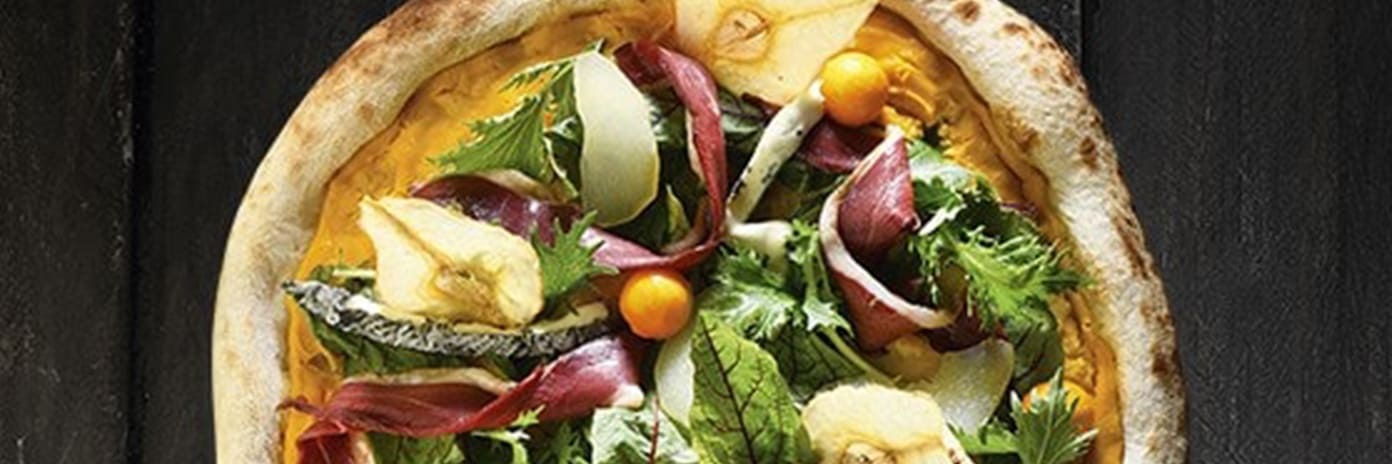 Recette de chef - Pizza magret potimarron bleu - Yann Dayer