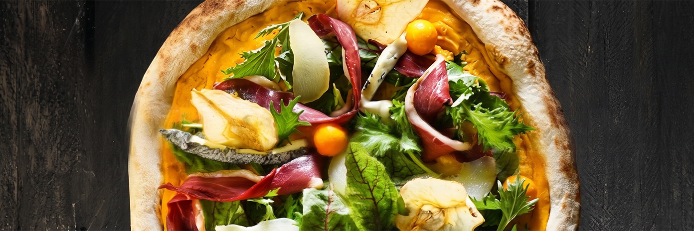 Recette de chef - Pizza magret potimarron bleu - Yann Dayer
