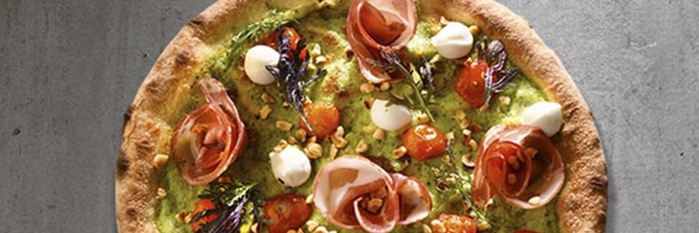 Recette de chef - Pizza pesto brocoli coppa - Franck Castelli