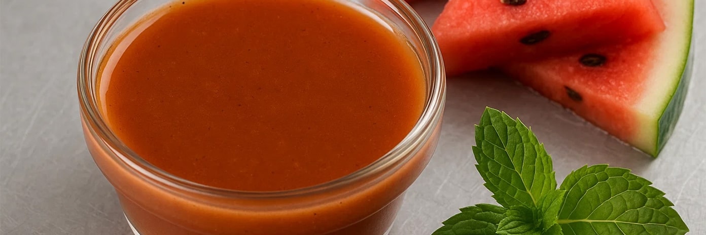 Recette de chef – Vinaigrette pastèque basilic menthe – Wilfried Romain - 2025