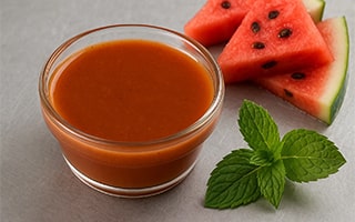 Recette de chef – Vinaigrette pastèque basilic menthe – Wilfried Romain - 2025