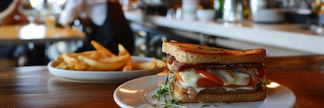 Croque-monsieur sur une table de restaurant