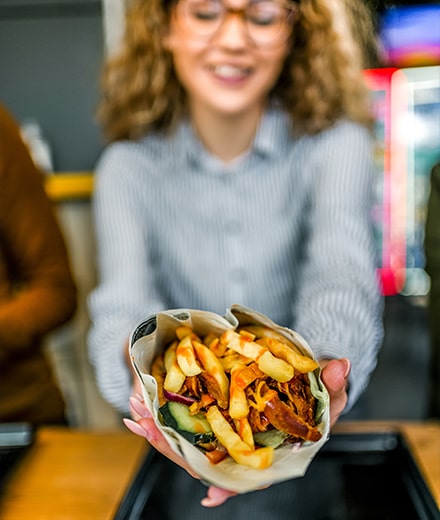Pain pita avec emballage comestible