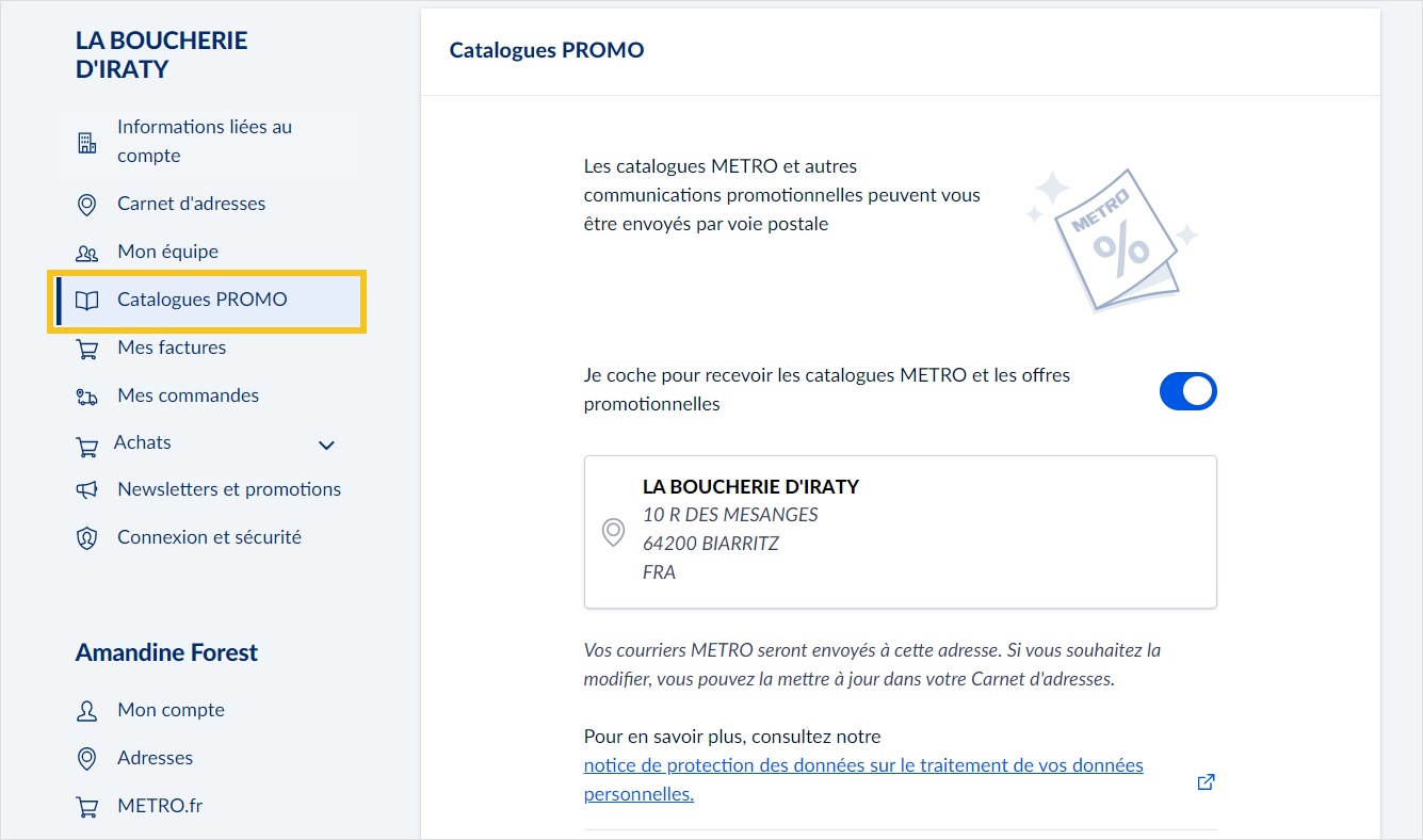 Espace client METRO : Catalogues PROMO