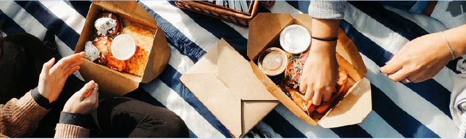 Confection de box de vente à emporter design