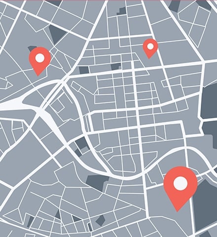 Carte de ville avec des icônes de navigation