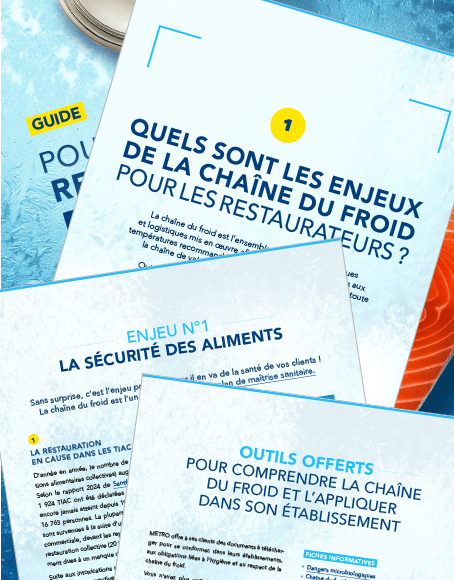 Montage de pages du guide METRO - Pourquoi et comment respecter le chaîne du froid ?