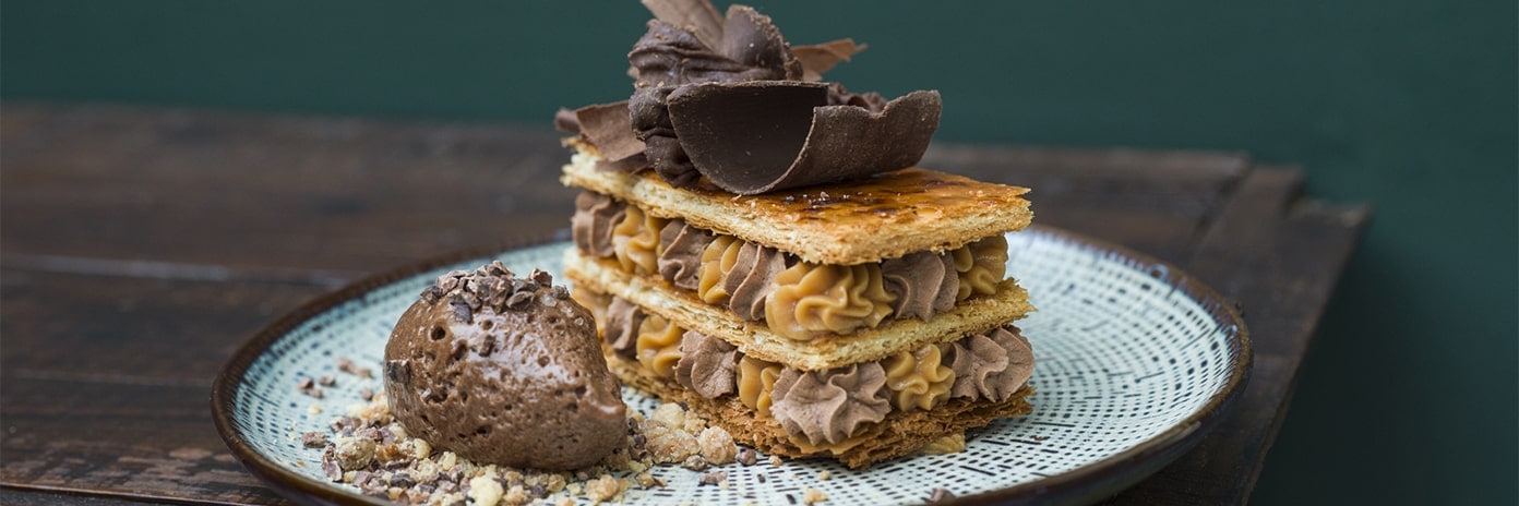 Recette de Chef - Laetitia Visse - 1000 feuilles caramel chocolat noisette