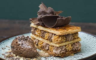 Recette de Chef - Laetitia Visse - 1000 feuilles caramel chocolat noisette