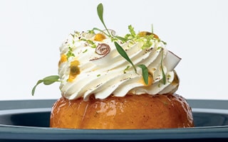 Recette de Chef - Baba au rhum, fruits exotiques