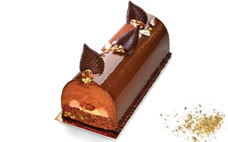 Recette de Chef - Bûche Carachoc au chocolat, caramel et fruits secs