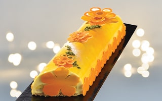 Recette de Chef - Bûche des îles : mangues, passion et coco