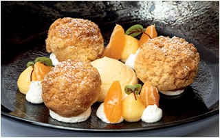 Recette de Chef - Choux à la crème vanillée, clémentine