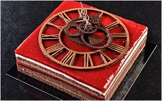 Recette de Chef - Entremets vanille chocolat et coulis de framboise