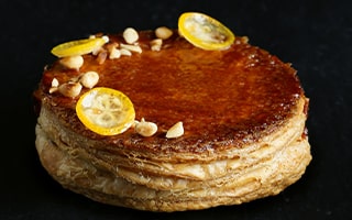 Recette de Chef - Galette Esterel, pignons de pin et Kumquat