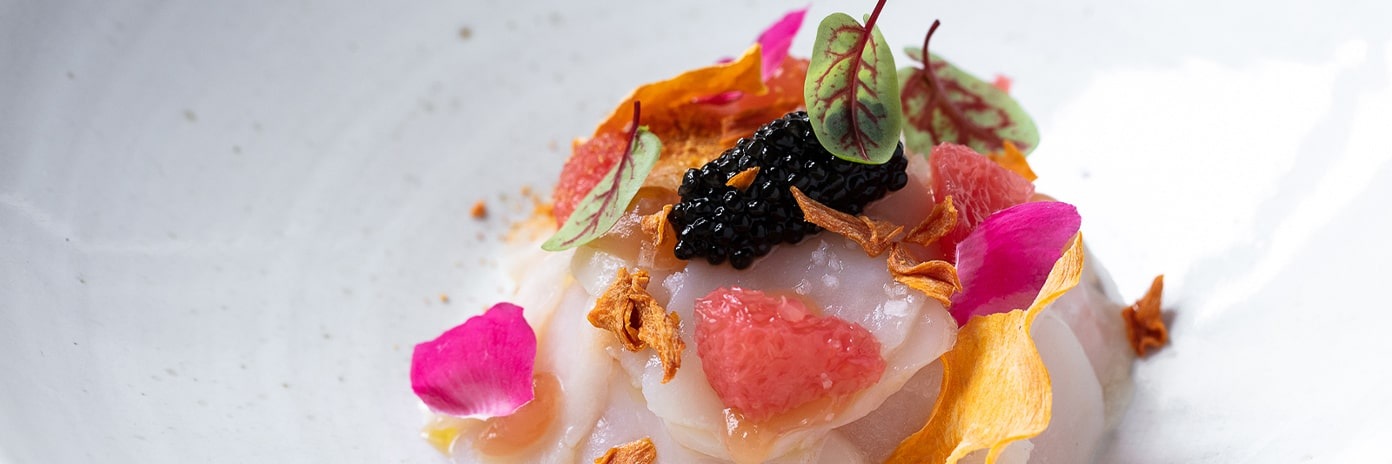 Recette de Chef - Carpaccio de Saint-Jacques pamplemousse