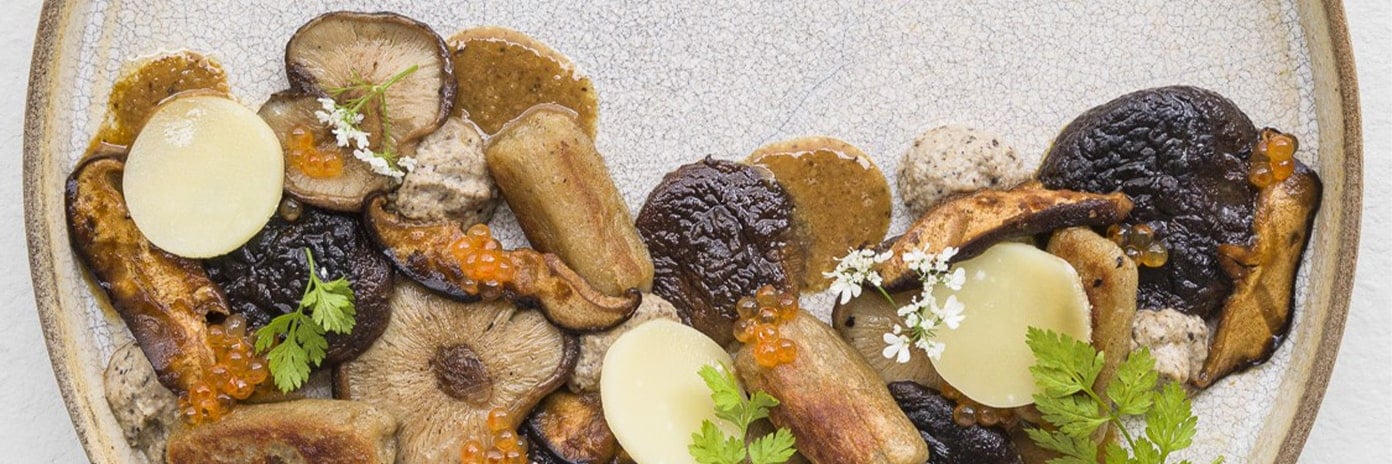 Recette de chef - Shiitaké, gnocchi de pommes de terre au blé noir, œufs de truite - Vincent Guillemot