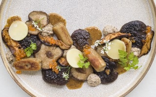 Recette de chef - Shiitaké, gnocchi de pommes de terre au blé noir, œufs de truite - Vincent Guillemot