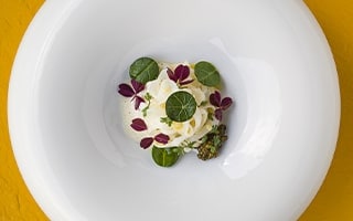 Recette de chef – Tagliatelles de calamars, riz carnaroli et jus iode - Gaël Tourteaux