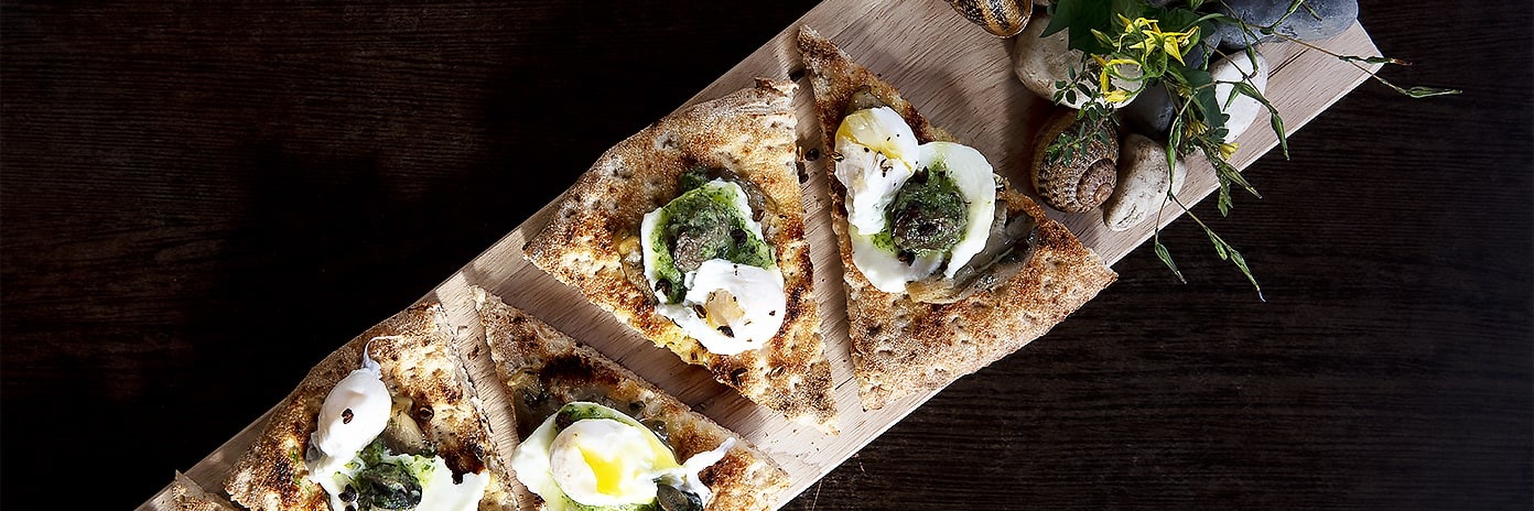 Recette de Chef - Pizza 'Apéro sous la pluie' aux escargots