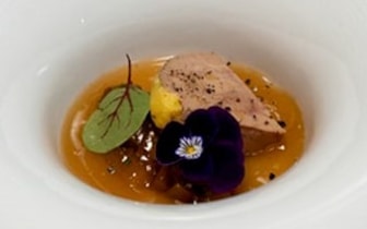 Recette de Chef - Foie gras, gelée de langoustine et chutney de mangue d'Alex Cook