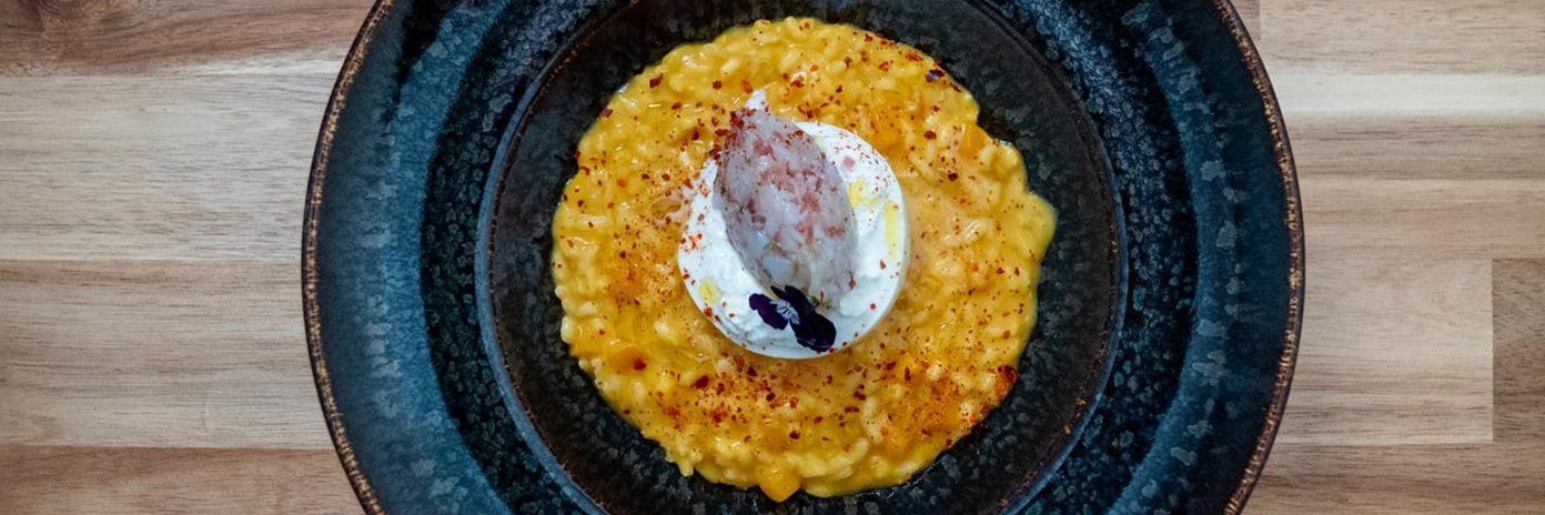 Recette de chef - Risotto au butternut et Saint-Jacques par Alex Cook pour METRO