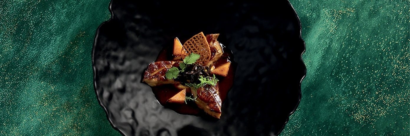 Recette de chef – Foie gras poêlé, butternut, jus de viande truffé – Rodolphe Regnauld