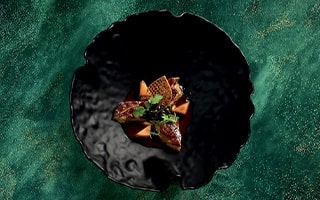 Recette de chef – Foie gras poêlé, butternut, jus de viande truffé – Rodolphe Regnauld